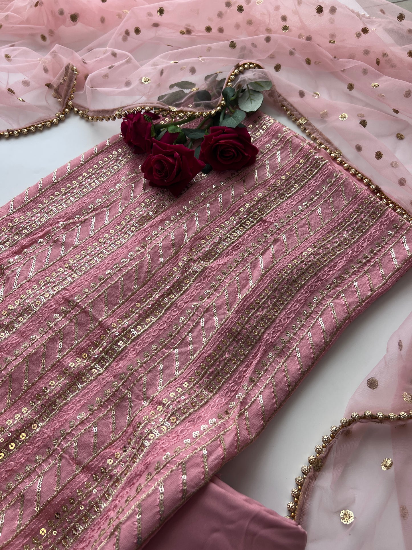 Designer Georgette Embroidered Unstitched Suit set