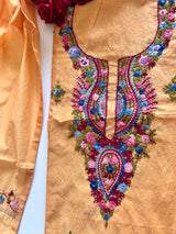 Knot embroidery Unstitched suit material