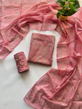 Mul Chanderi dress material with mukaish