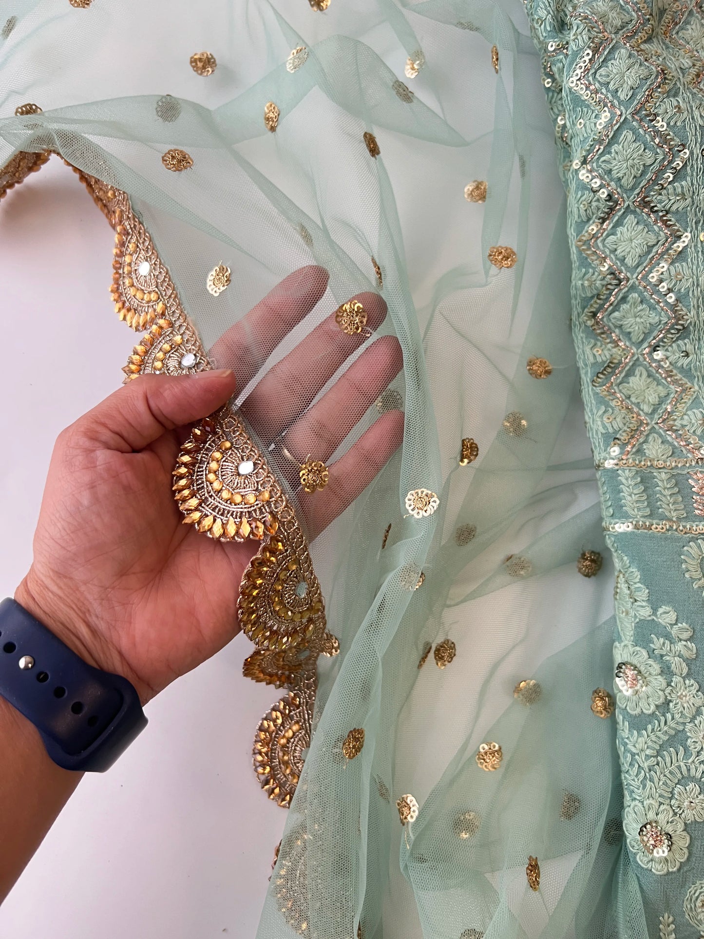 Designer Georgette Embroidered Unstitched Suit set