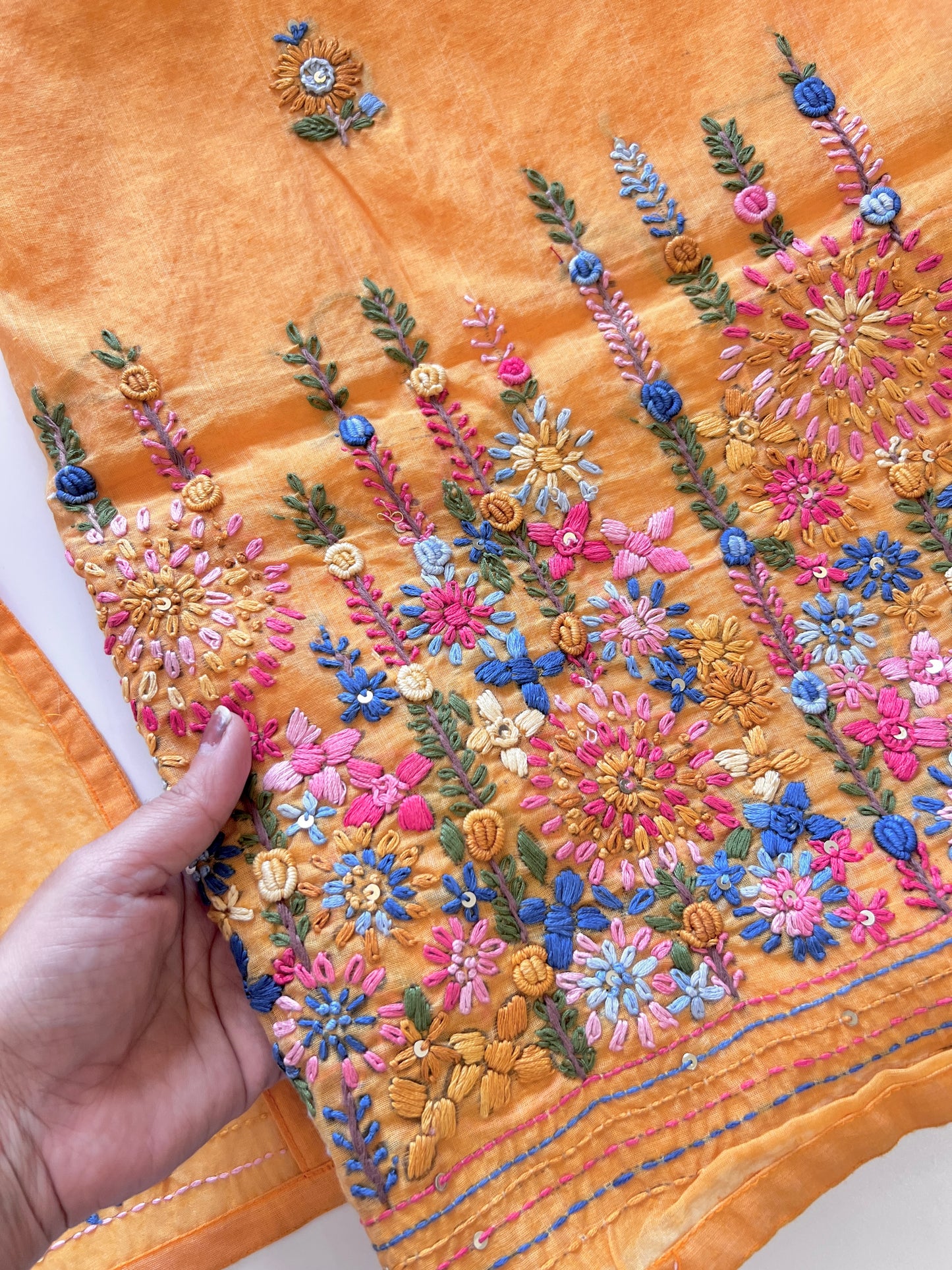 Knot embroidery Unstitched suit material 2 pc