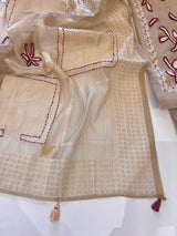 Khadi cotton embroidery Designer Unstitched suit