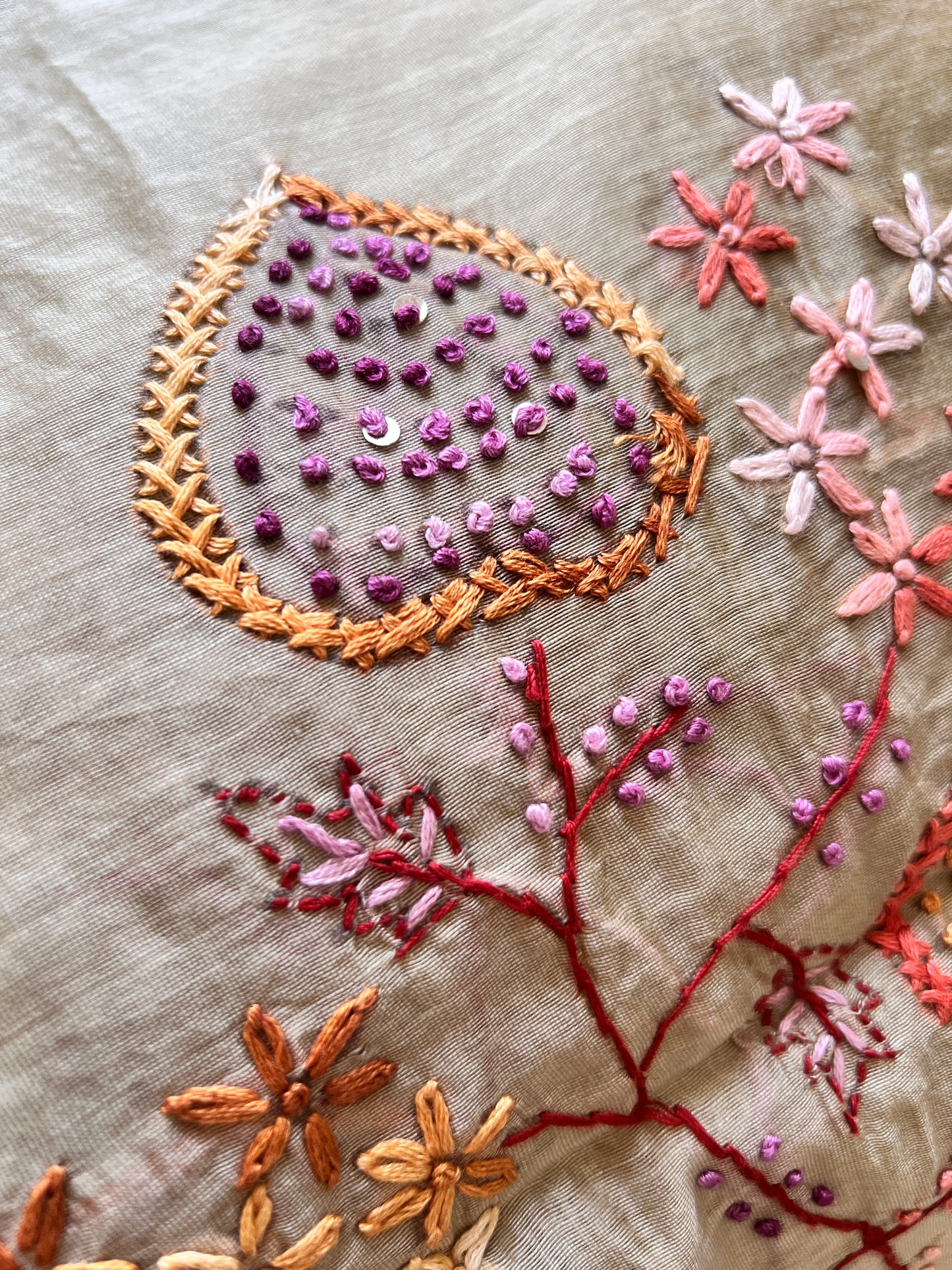Knot embroidery Unstitched suit material