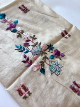 2 pc Cream Knot embroidery Unstitched suit material