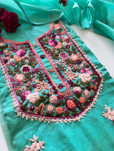 Knot embroidery Unstitched suit material