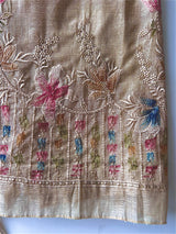 Linen with multi color embroidery and dupatta,, Unstitched suit material