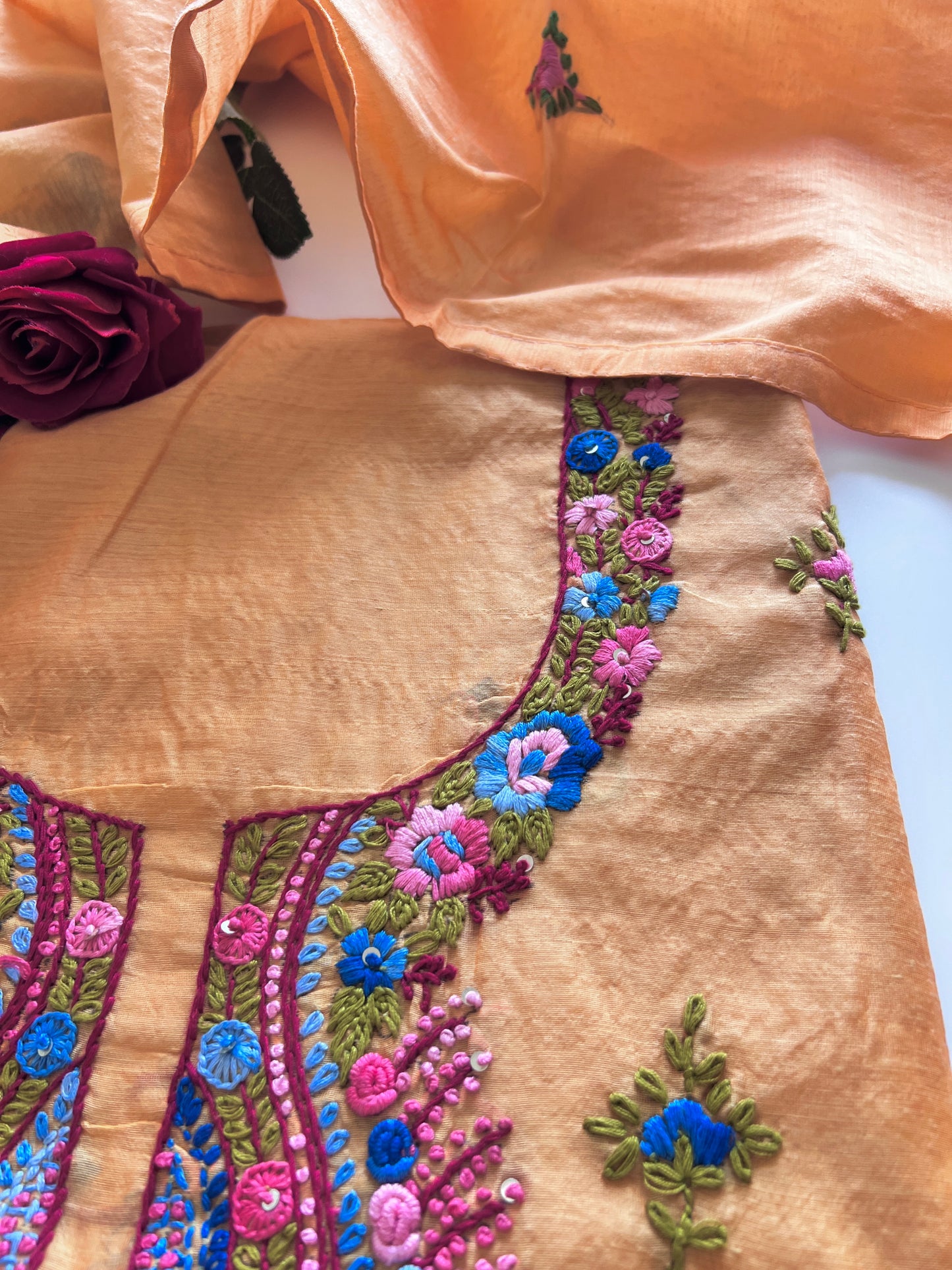 Knot embroidery Unstitched suit material