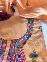 Knot embroidery Unstitched suit material