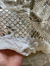 Dyeable georgette Sequin fabric. Big sequin fabric