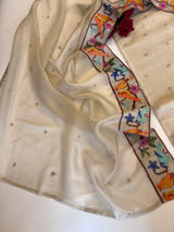 Bird embroidery tissue silk Unstitched suit