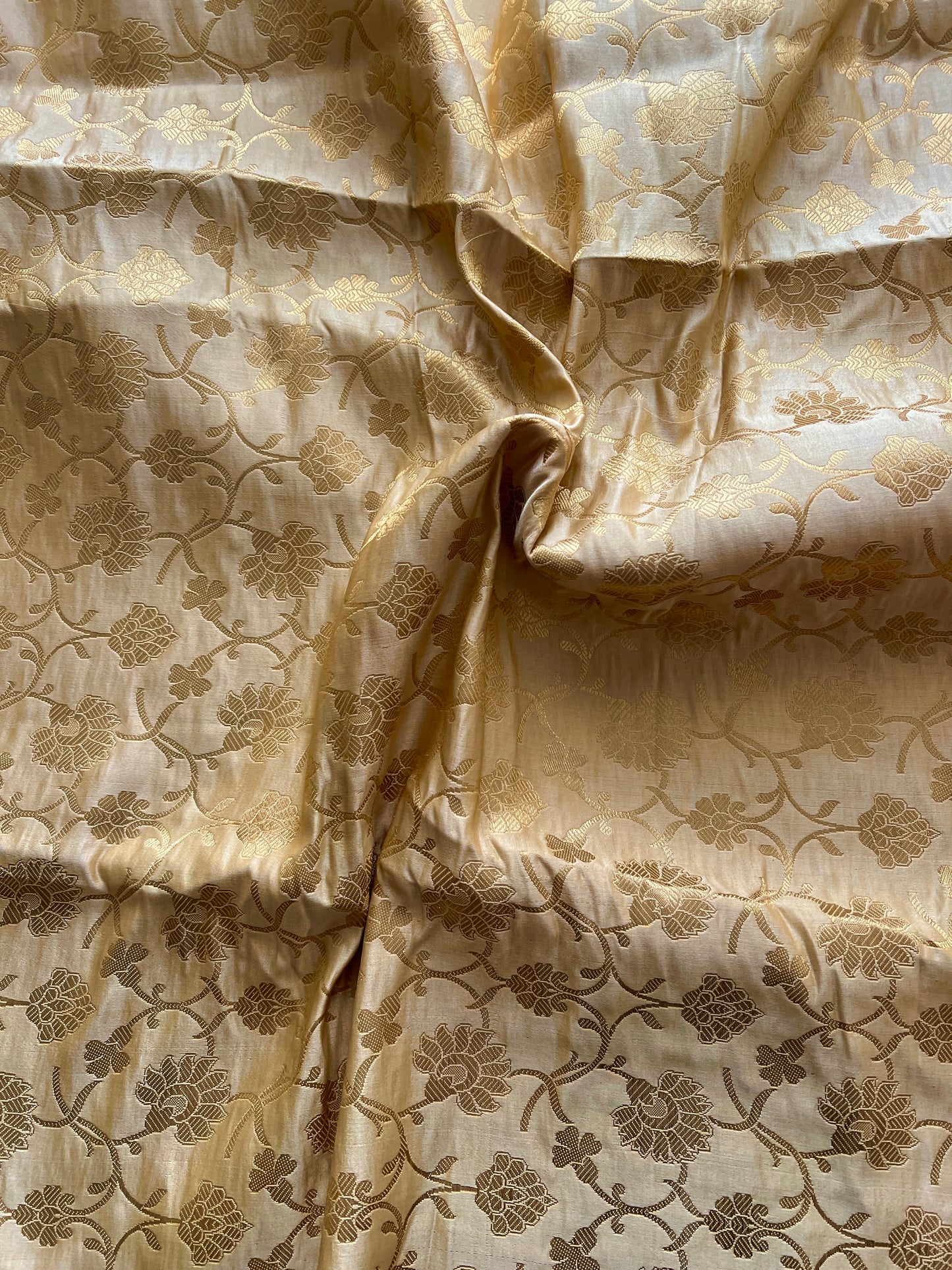 Golden Banarasi Brocade fabric