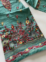 Knot embroidery Unstitched suit material 2 pc