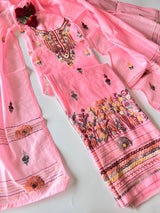 Knot embroidery Unstitched suit material 2 pc