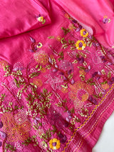 Chanderi knot embroidery Unstitched suit material