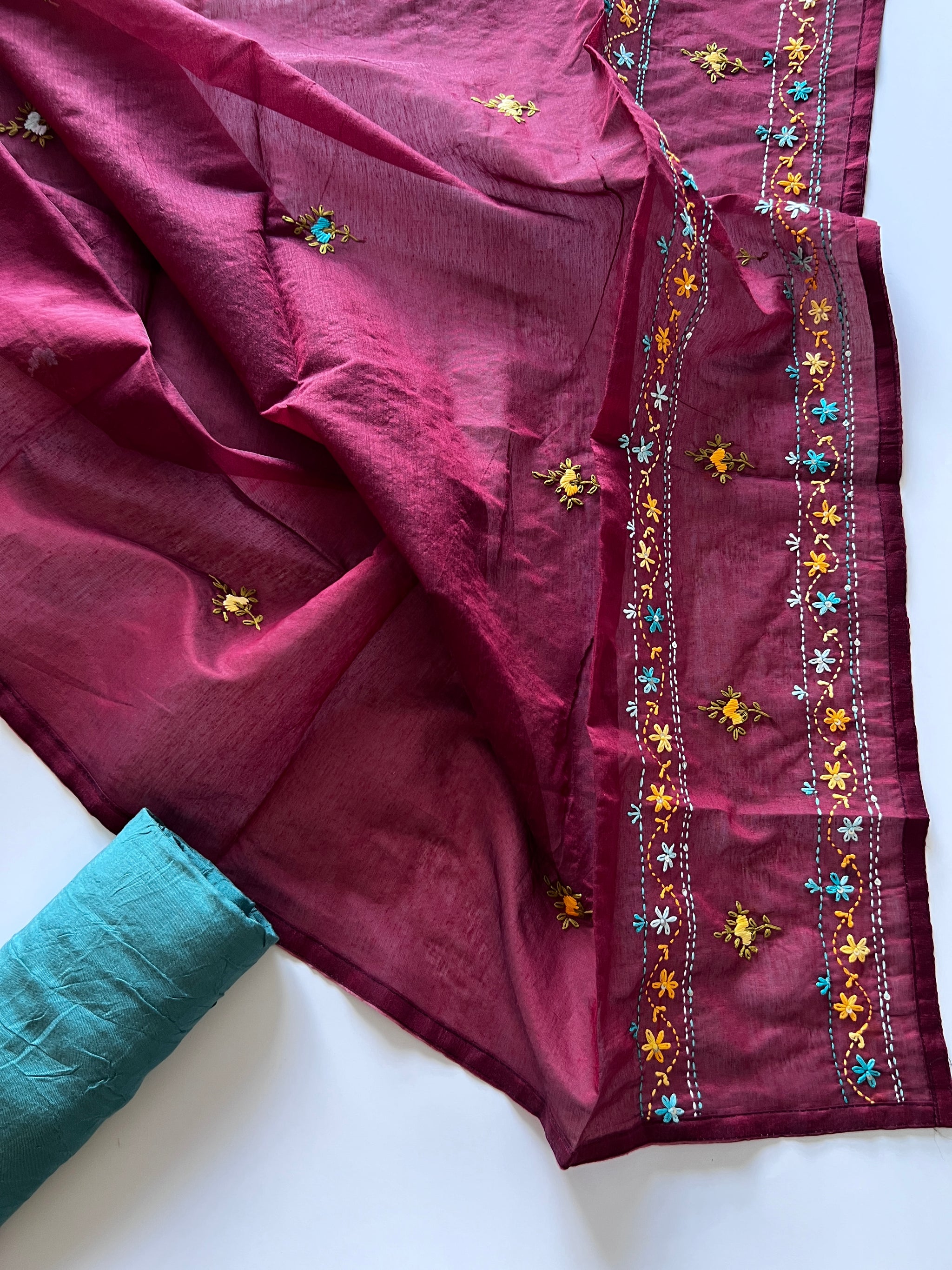 Knot embroidery Unstitched suit material