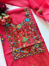 Knot embroidery Unstitched suit material 2 pc