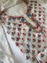 Chanderi Phulkari embroidery Unstitched suit material