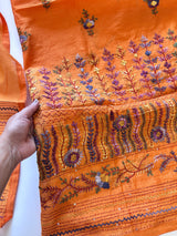 Knot embroidery Unstitched suit material 2 pc