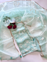 Pure Organza with Swan embroidery Un-stitched Suit set