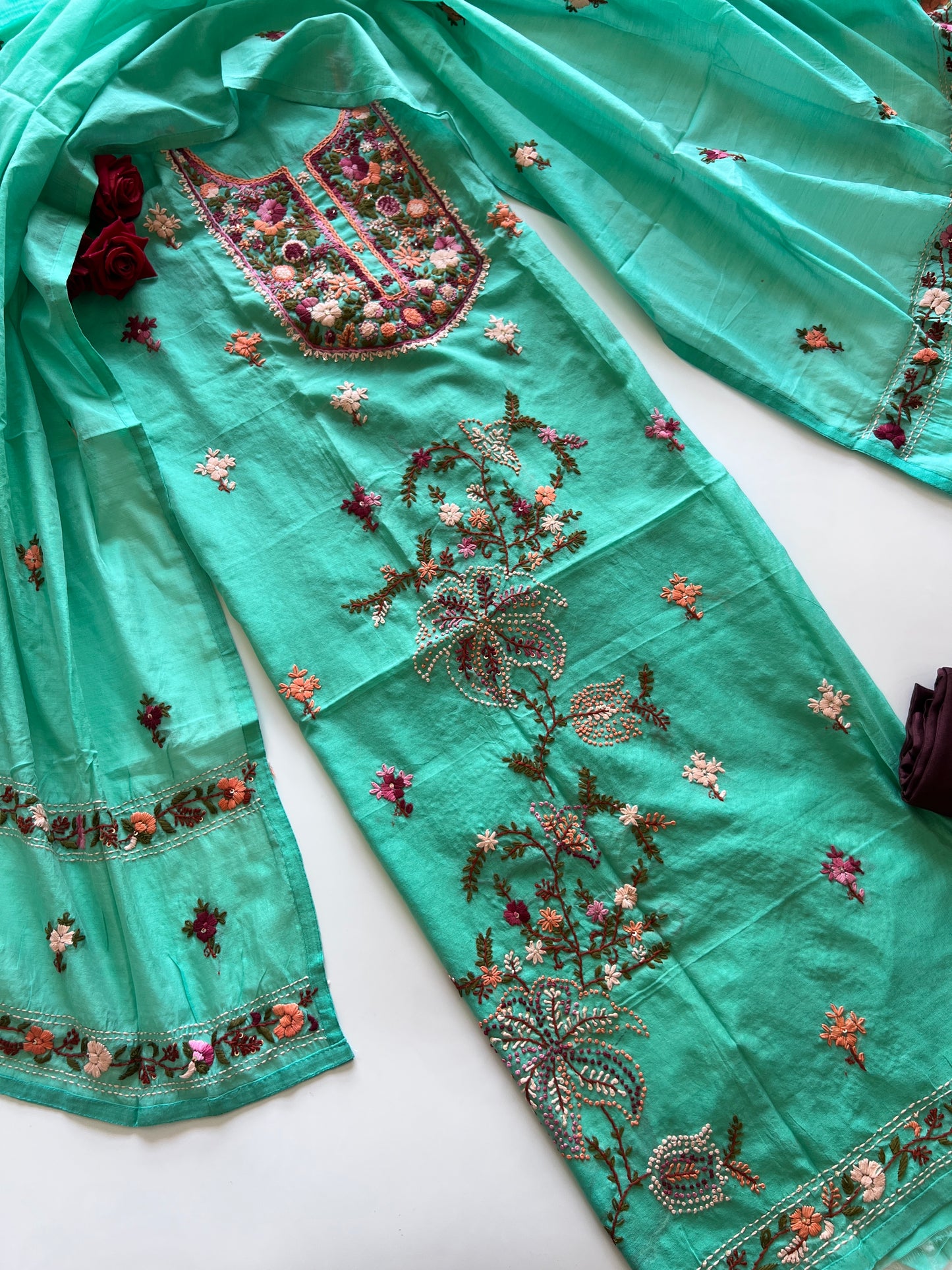 Knot embroidery Unstitched suit material