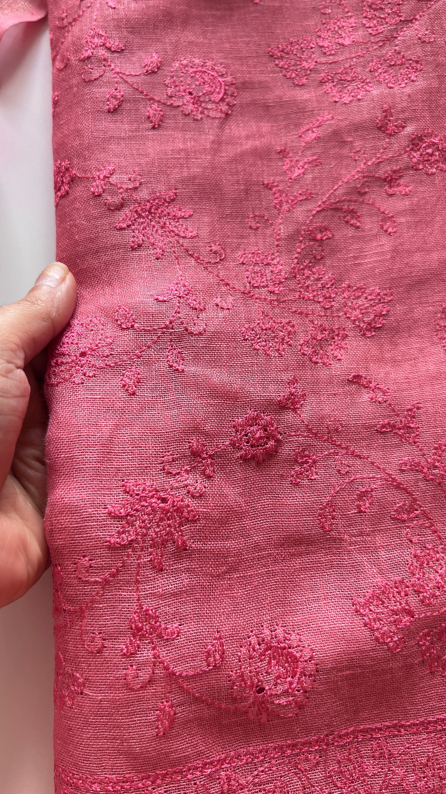 Pure Linen embroidered premium unstitched dress material