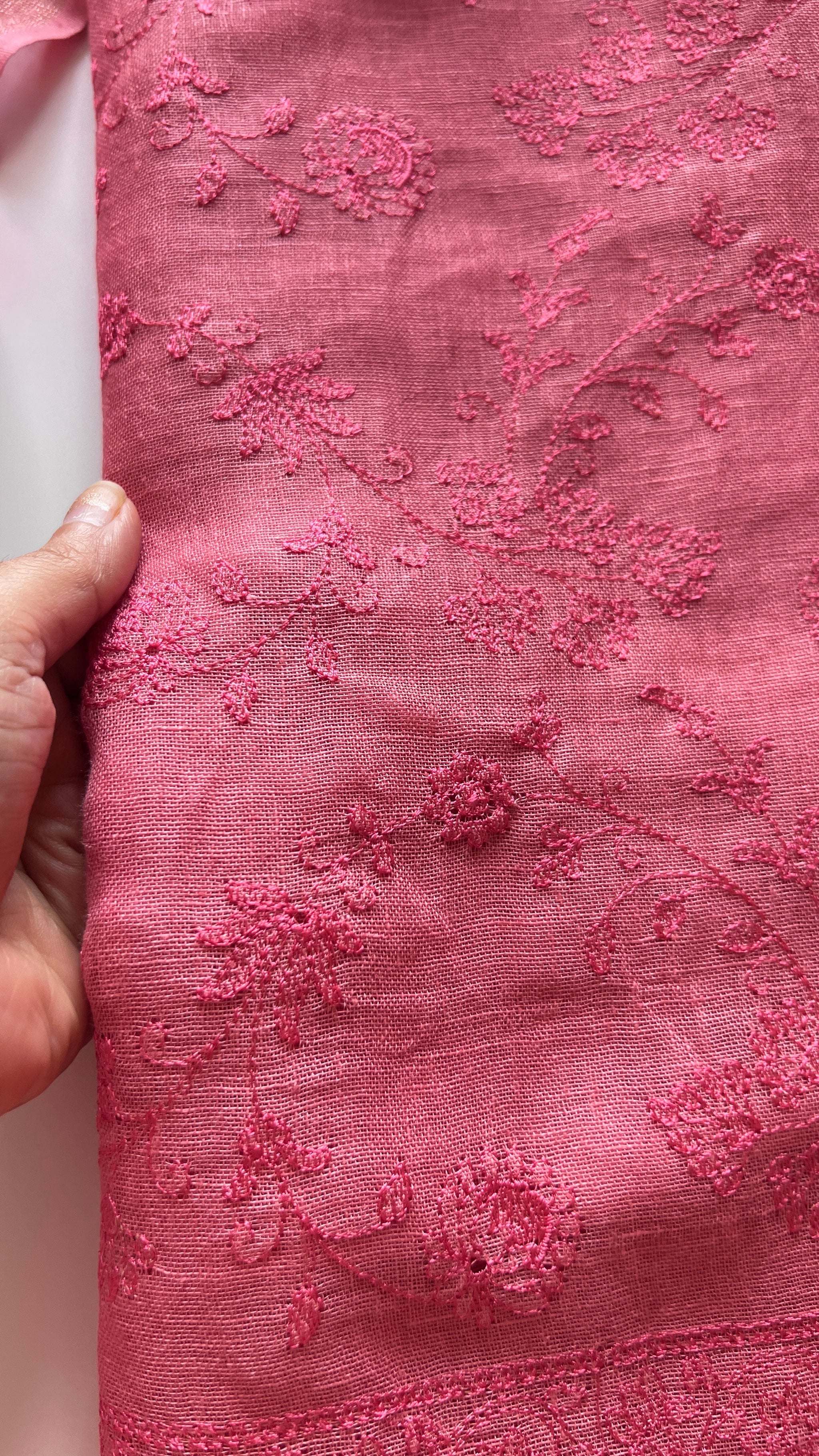 Pure Linen embroidered premium unstitched dress material