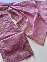 Mul Chanderi dress material unstitched Suit set