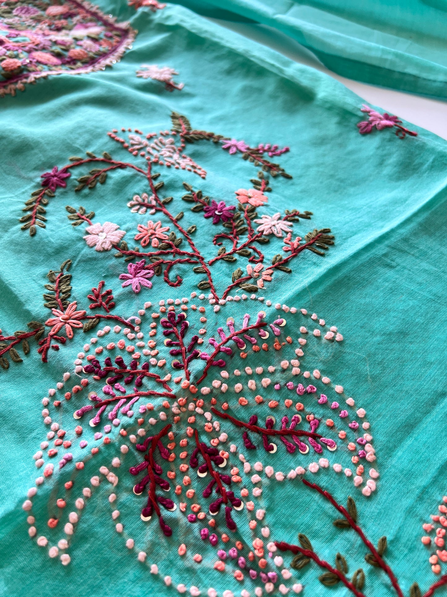 Knot embroidery Unstitched suit material