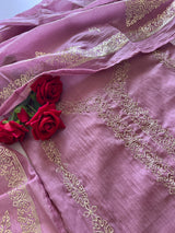 Mul Chanderi dress material unstitched Suit set