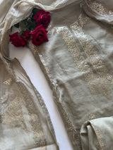 Mul Chanderi dress material unstitched Suit set