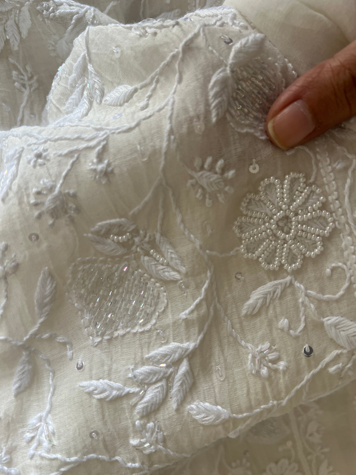 Pure lucknowi Mul handwork chikankari Kurta Dupatta set