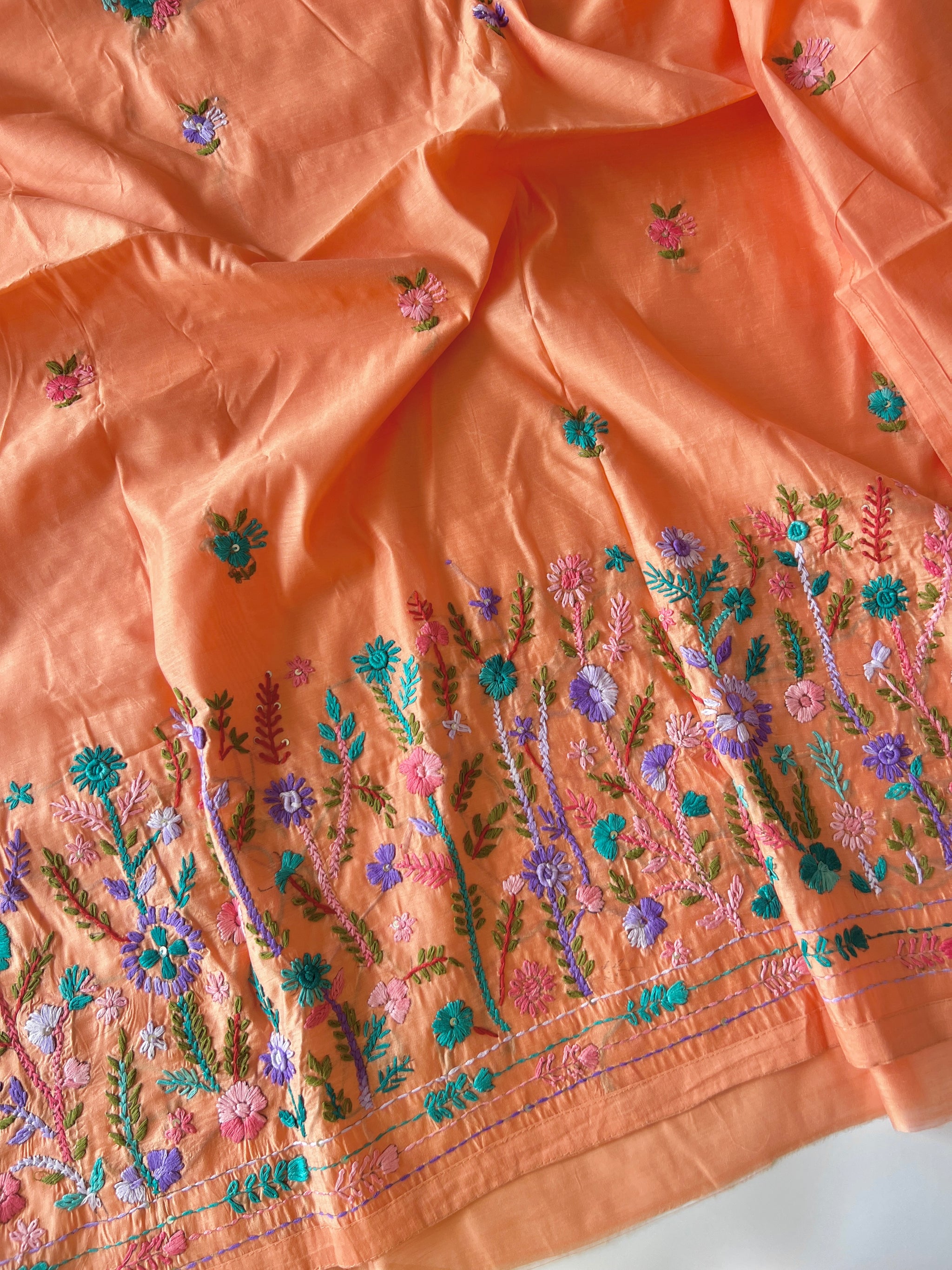 Knot embroidery Unstitched suit material 2 pc