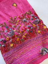 Pink Knot embroidery Unstitched suit material 2 pc