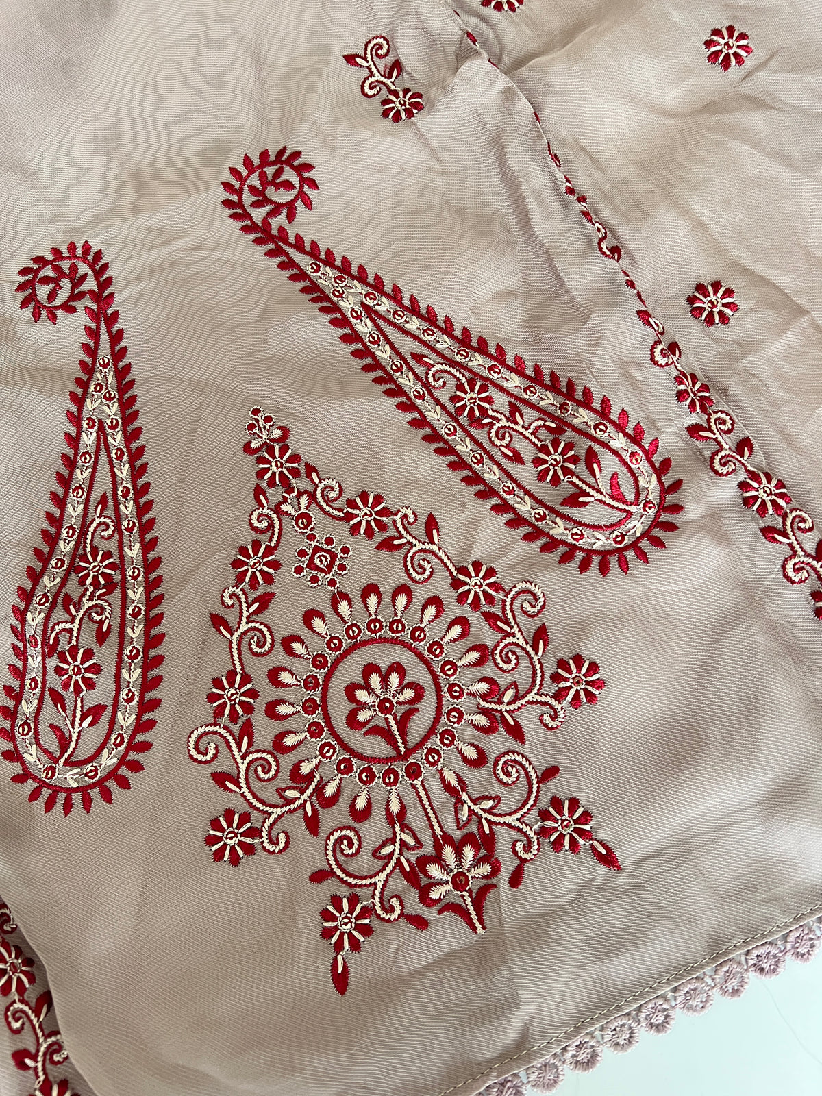 Laal Dhaga kurta embroidery Unstitched suit on Mouse color