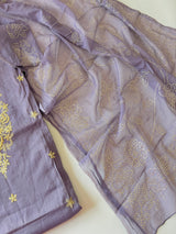 Mul Chanderi dress material with pitta and mukaish work dupatta