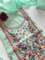 Knot embroidery Unstitched suit material