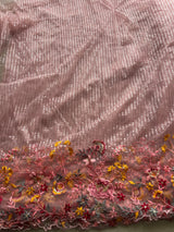 Net embroidered fabric for lehengas, kurtas.