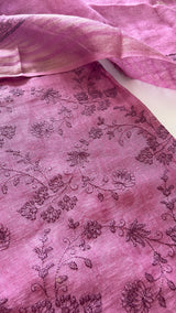 Purple Pure Linen embroidered premium unstitched dress material