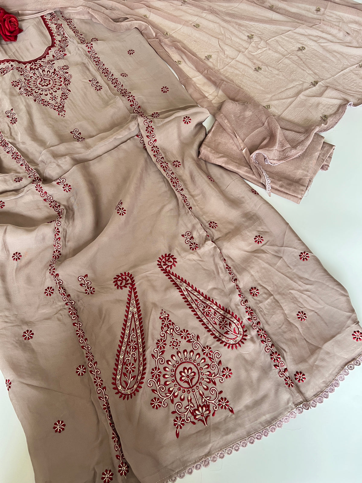 Laal Dhaga kurta embroidery Unstitched suit on Mouse color