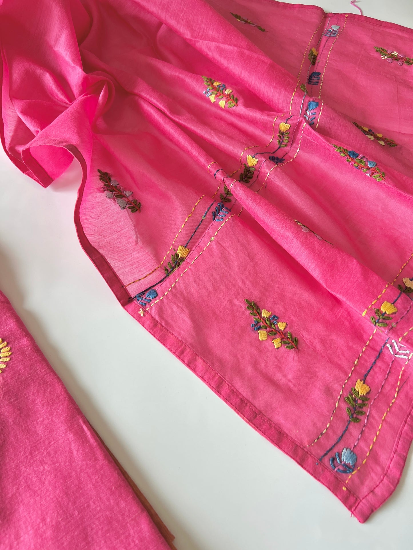 Knot embroidery Unstitched suit material 2 pc