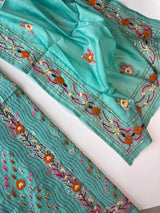 Chanderi Phulkari embroidery Unstitched suit material