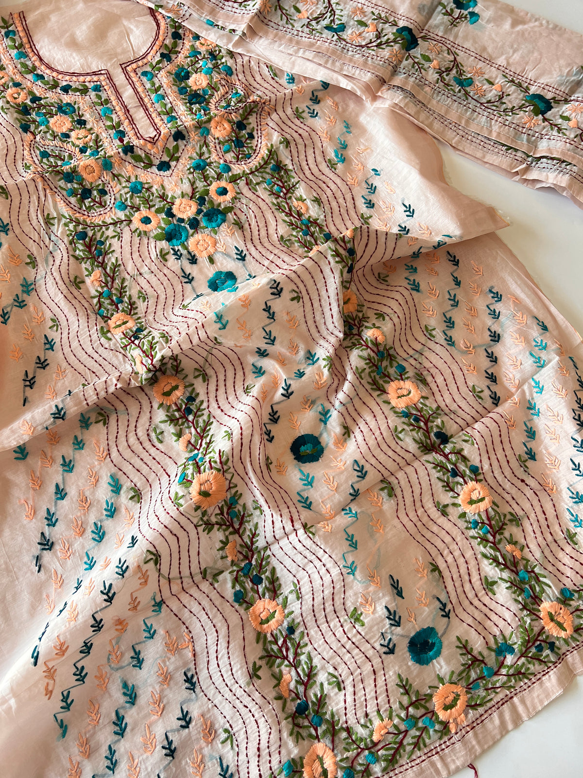 Phulkari embroidery Unstitched suit material