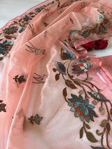 Pure linen Shikargah embroidered unstitched suit.