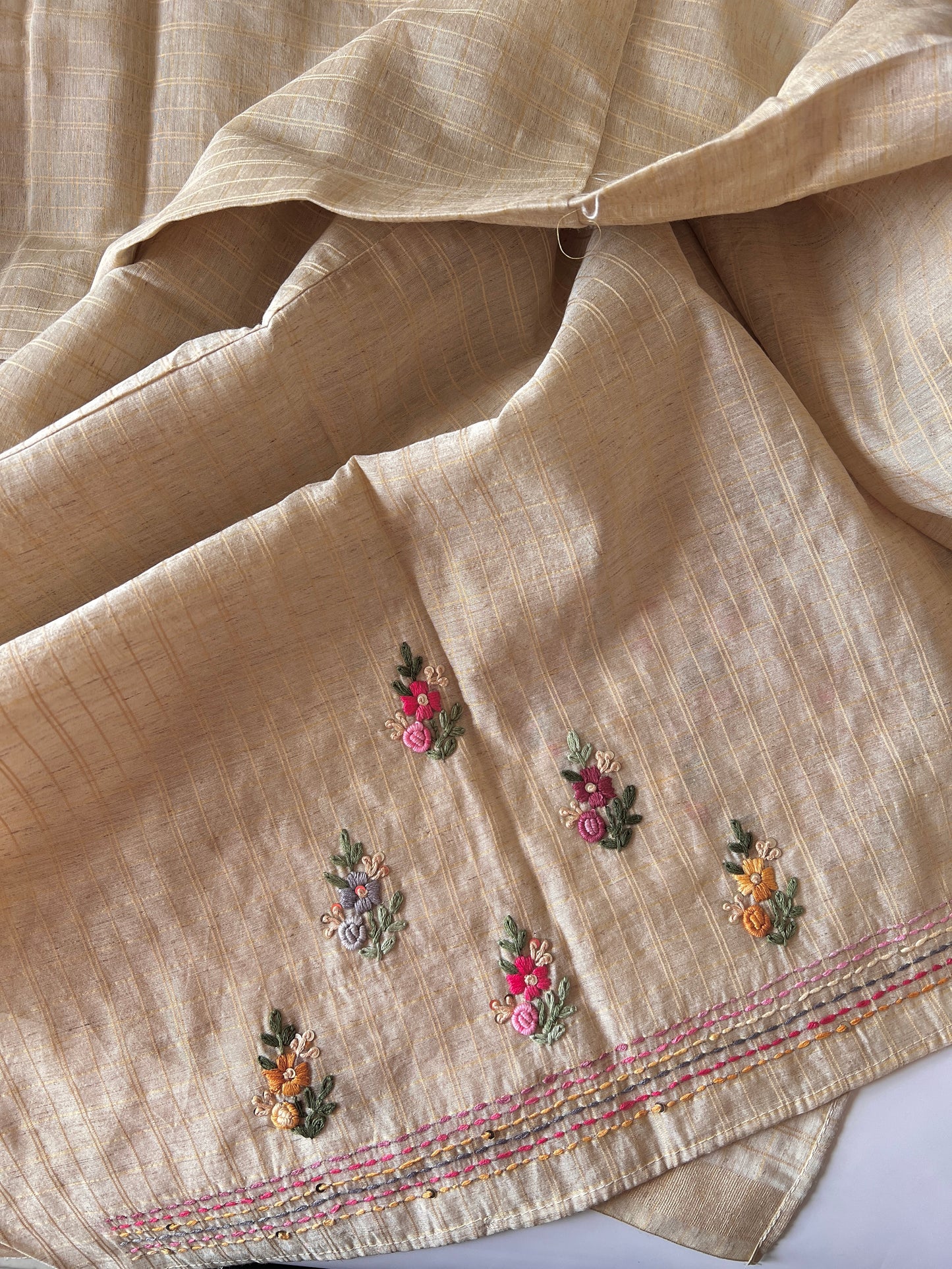 Khadi cotton knot embroidery Unstitched suit