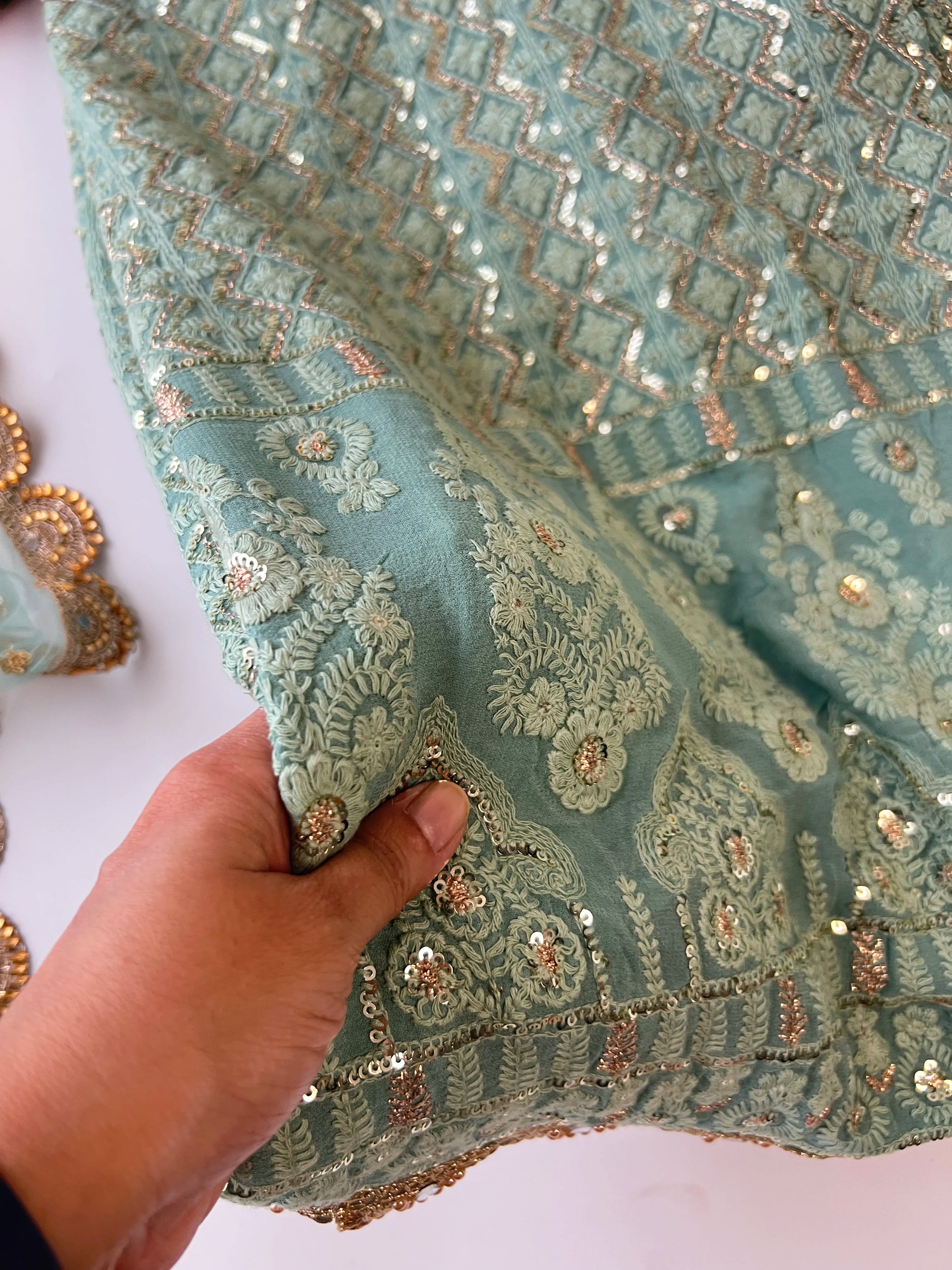 Designer Georgette Embroidered Unstitched Suit set