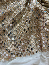 Dyeable georgette Sequin fabric. Big sequin fabric