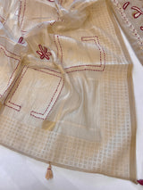 Khadi cotton embroidery Designer Unstitched suit