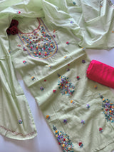 Knot embroidery Unstitched suit material