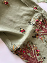 Knot embroidery Masleen Silk Designer Unstitched suit