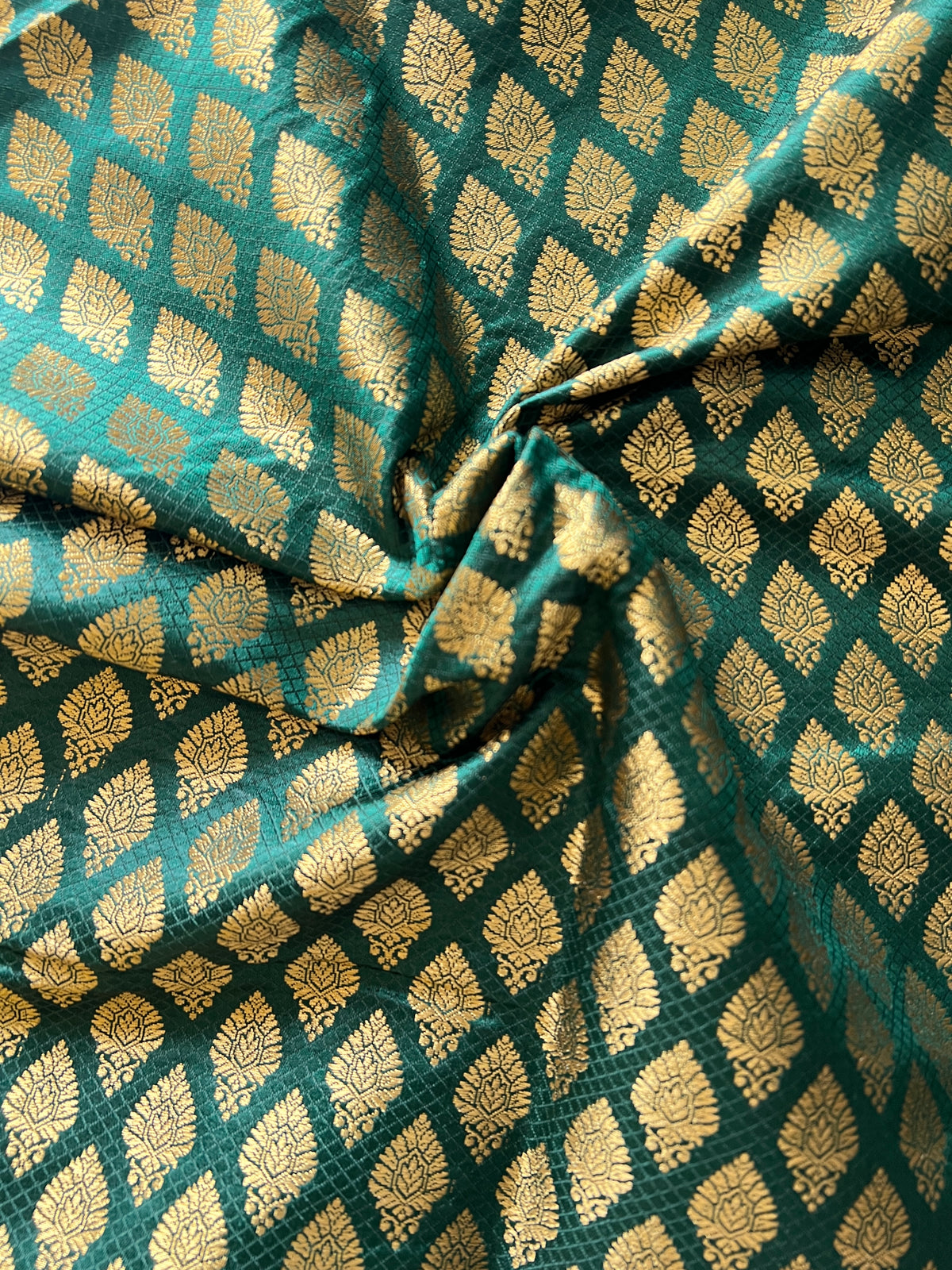 Green Banarasi Brocade fabric